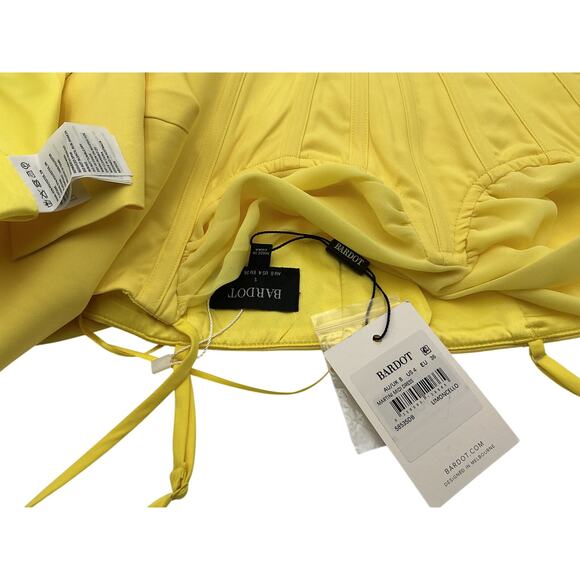 Bardot 'Martini' Yellow Polyester Midi Dress Size S - Picture 4 of 4